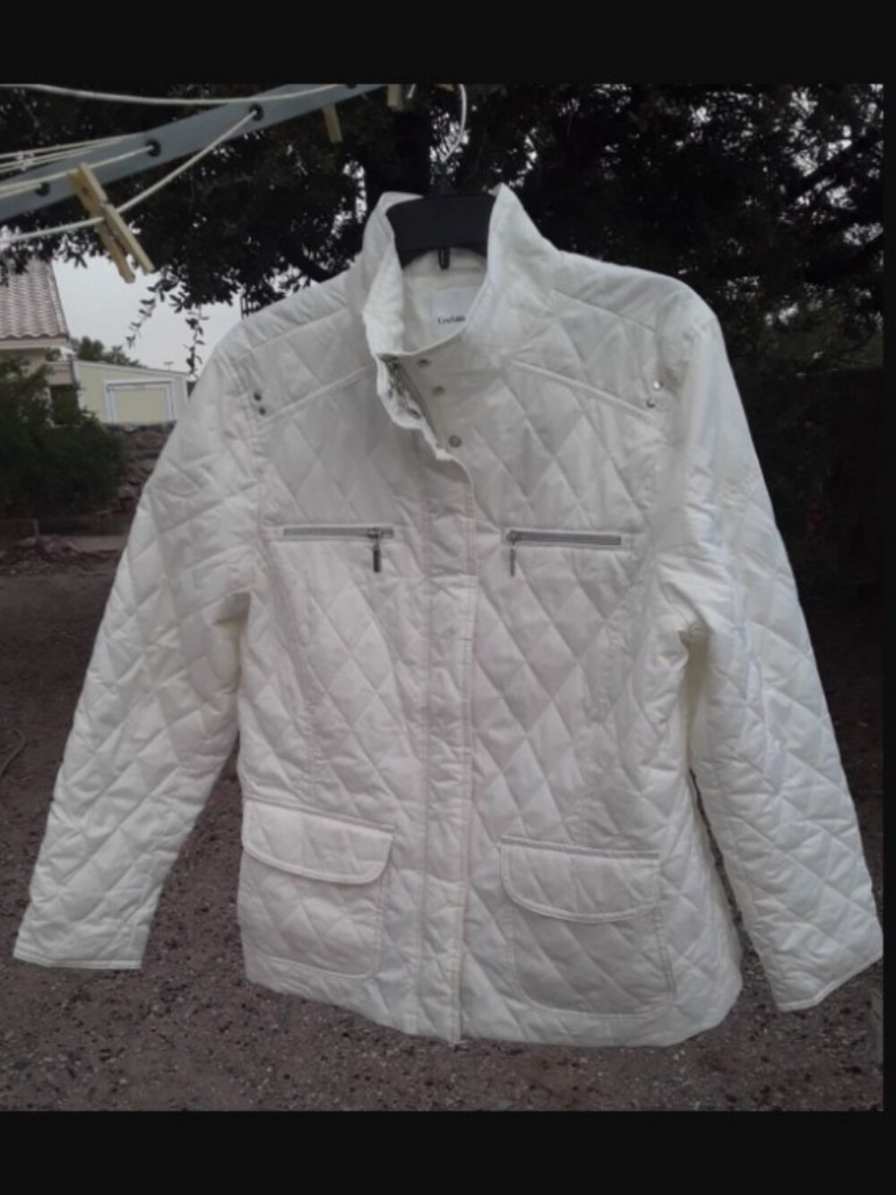 Quilted jacket car coat women jacket New white/ivory size L
